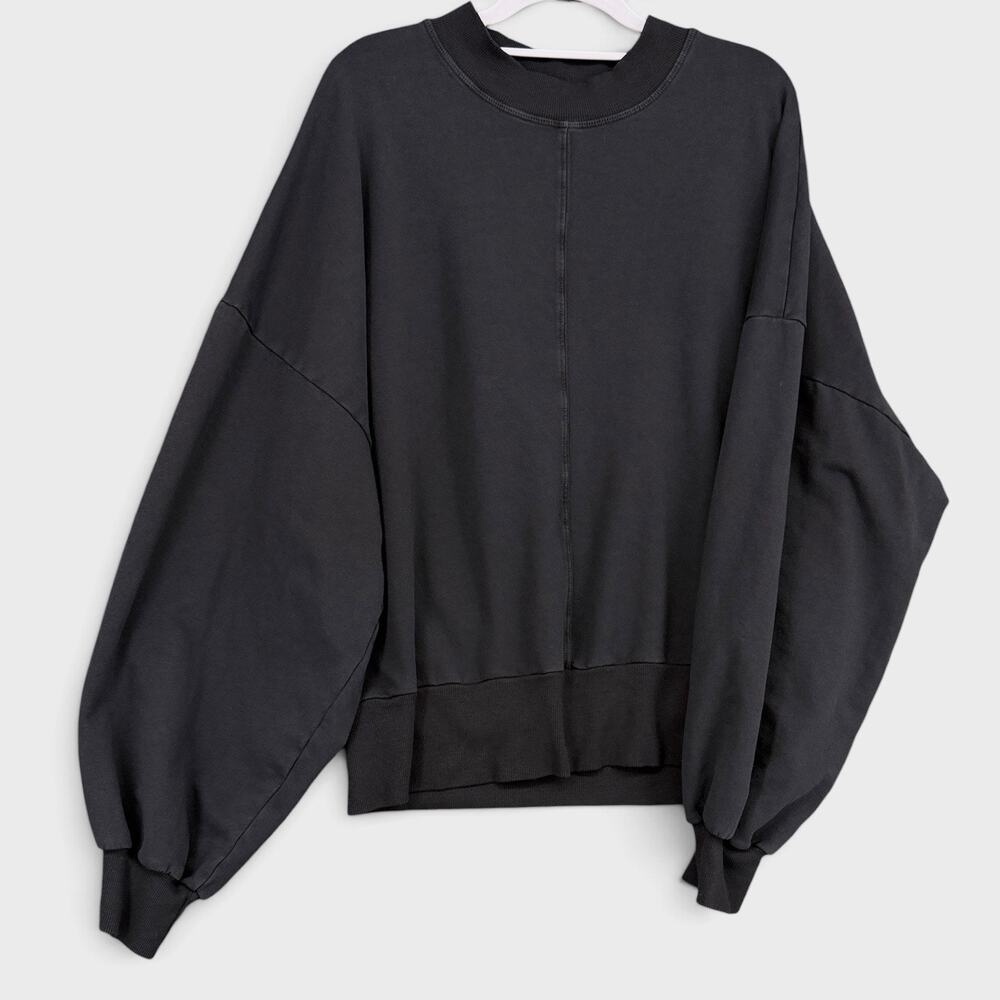 Electric & Rose Oversized Sweatshirt Womens Sz L Time To Live Black Made USA